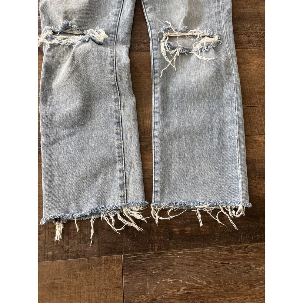 Favorite Daughter Jeans Straight Distressed 24‎ Waist High Rise Light Wash - Picture 9 of 9